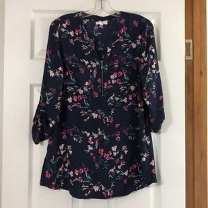 3/4 Sleeve Floral Blouse